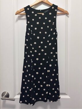 REVOLVE | MAJORELLE Black Dress with White Daisy Embroidery